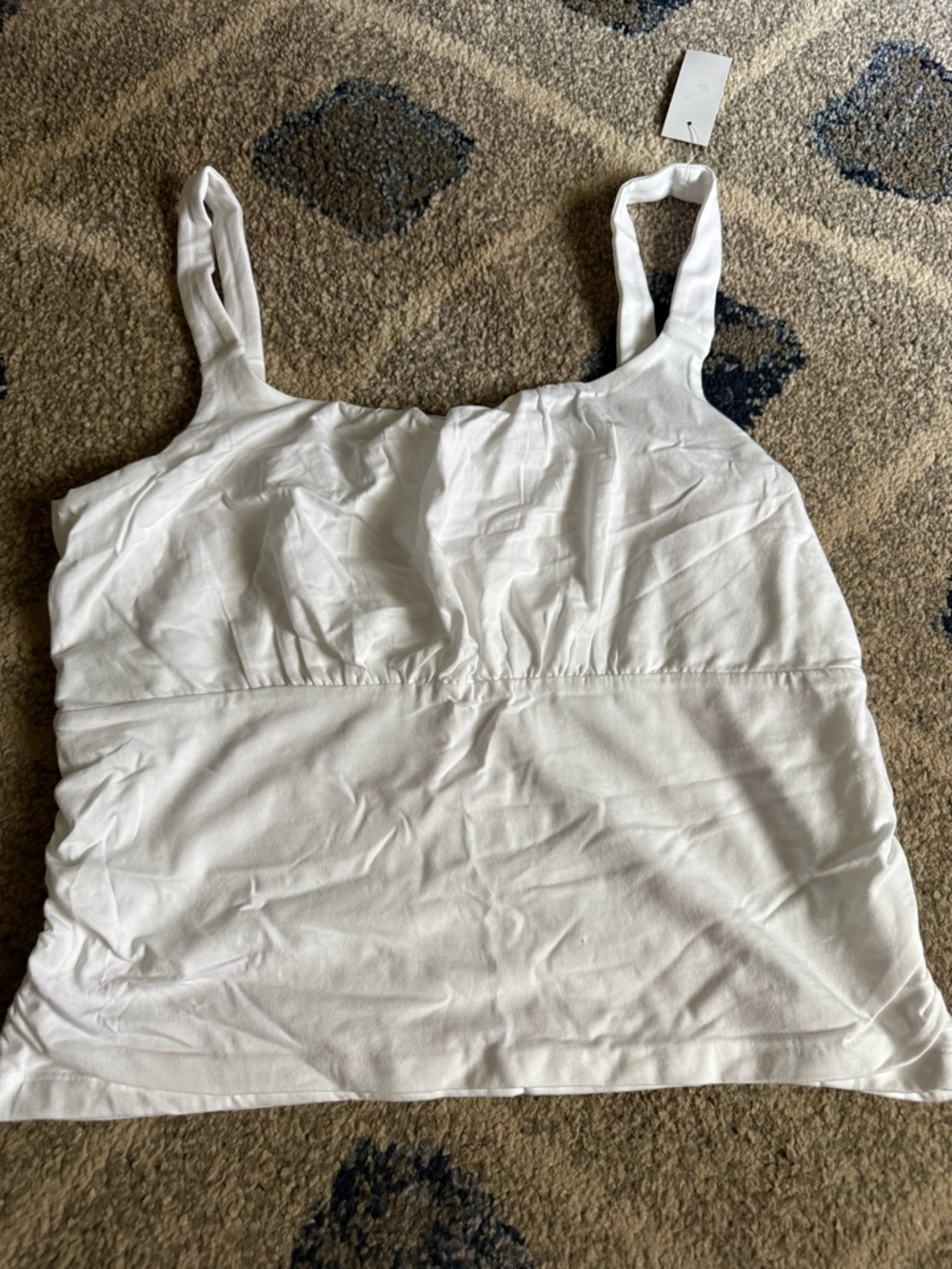 LOFT White Tank with Shelf Support and Wide Straps